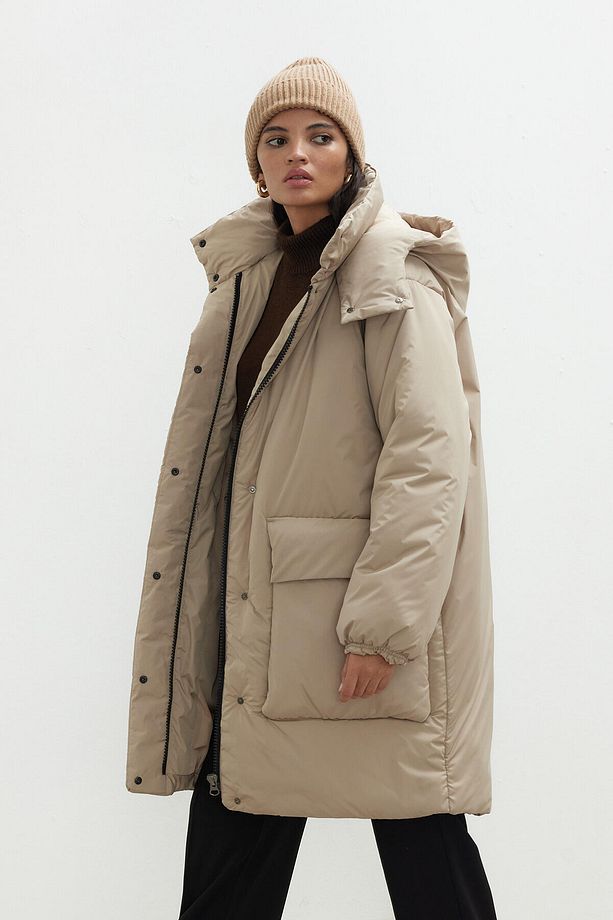 KAPÜŞONLU ANORAK MONT KOYU BEJ - 3