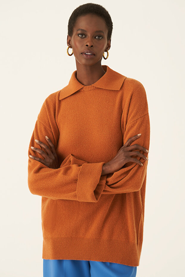 Illas Taba Renk Kadın Triko Bluz - 1