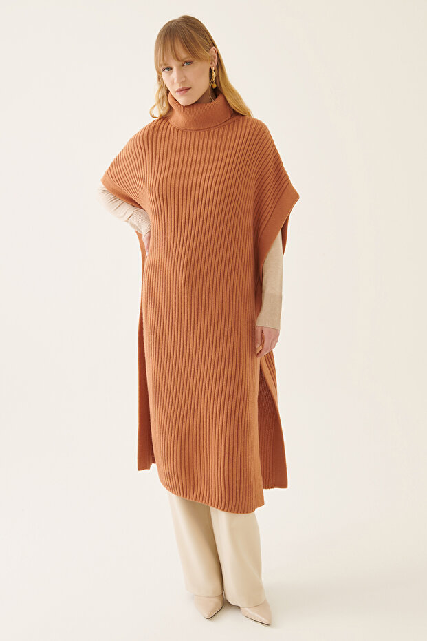 Mayra Taba Renk Kadın Triko Bluz - 2