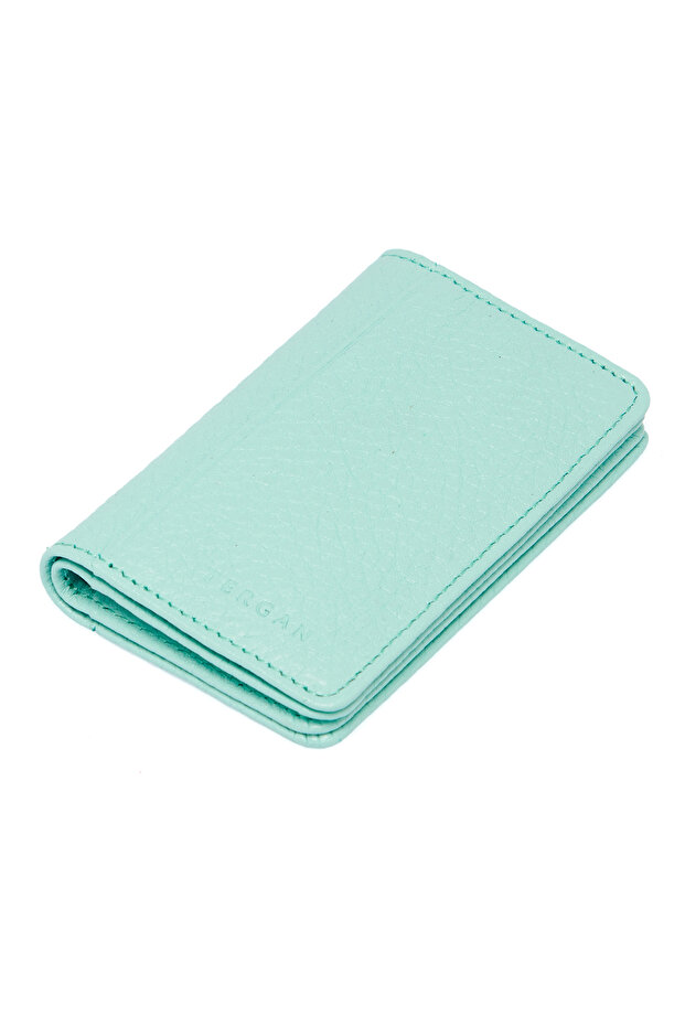 Green Leather Unisex Card Holder 01601t9d