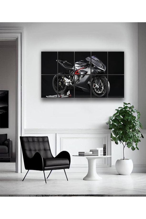 10 parça Motor Bisiklet Dev Boy Mdf tablo Duvar Süsü Hediyelik Eşya (155cmx85cm) - 5
