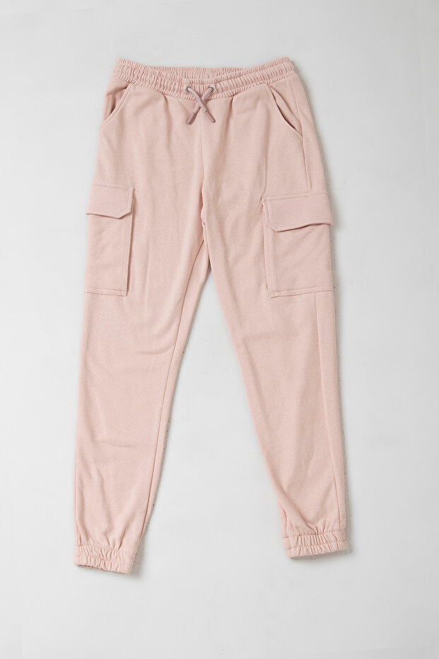 Girl's Elastic Leg Cargo Pocket Jogger Sweatpants