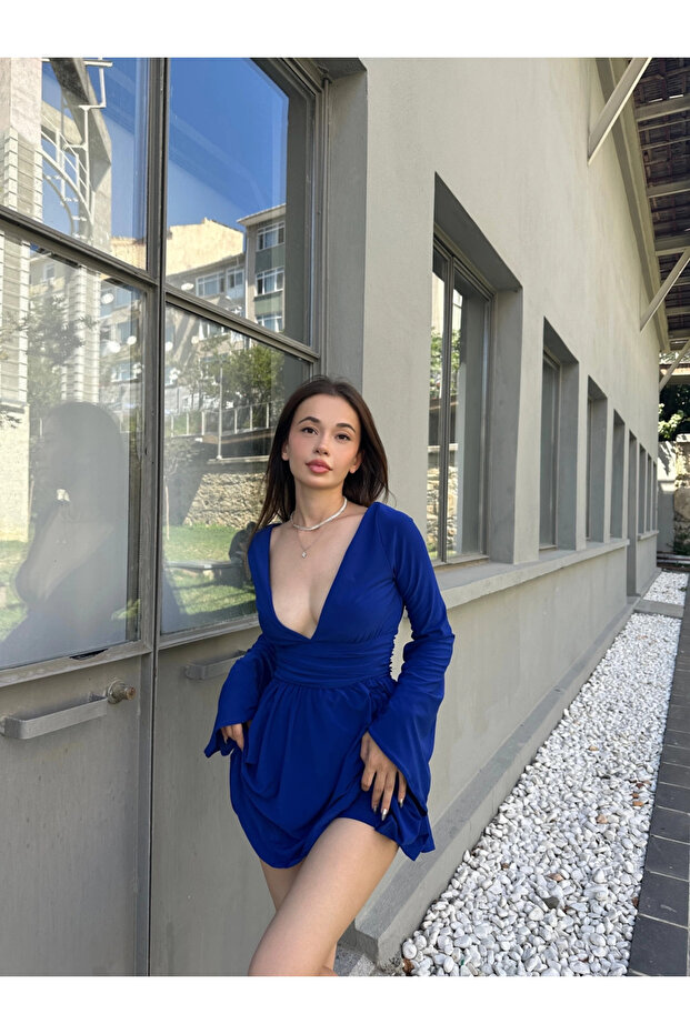 Kadın İspanyol Kol Detay Şortlu Sandy Elbise - 1