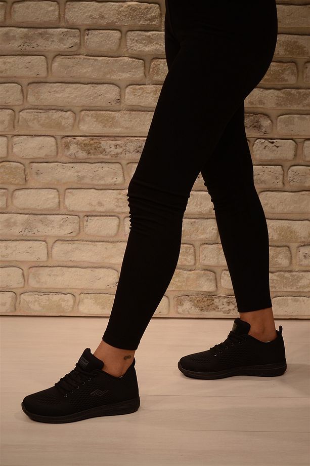 KADIN JUMP SİYAH KOMPLE FİLELİ SNEAKER SPOR AYAKKABI 24937 - 6