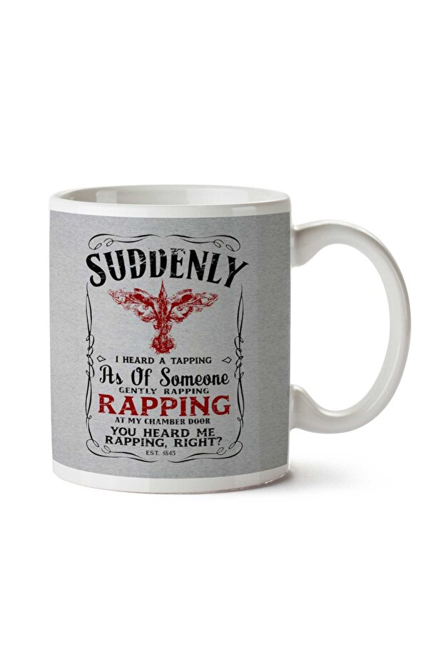 Dravens Raven Black Text Two Sided Printed Mug
