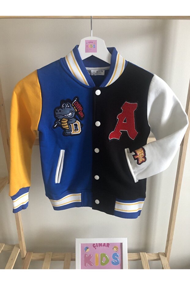 Boy's College Coat Raised Blue A