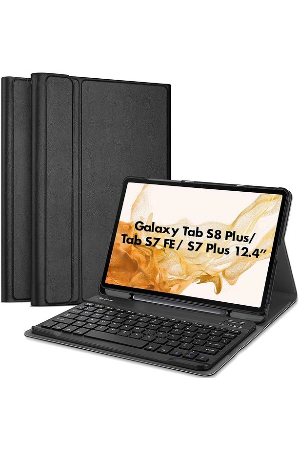 Samsung Galaxy Tab S7 Fe S8 Plus 12.4inç Klavyeli Tablet Kılıfı Kalem Bölmeli Bluetooth Q Kılıf T970 - 5