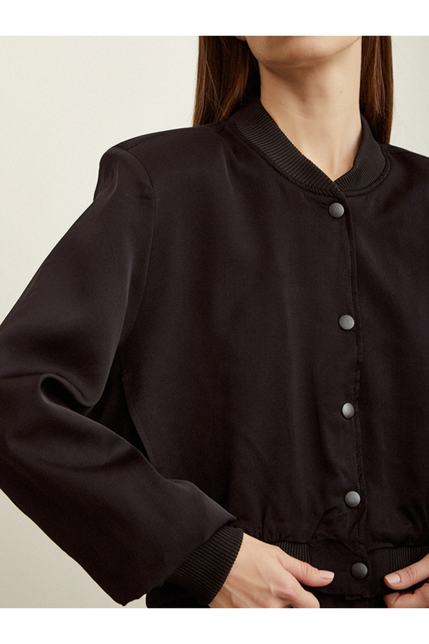 MEVSİMLİK SİYAH BOMBER CEKET - 7