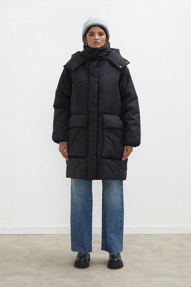 KAPÜŞONLU ANORAK MONT SİYAH - 3