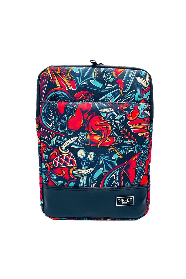 13-14'' Inç Maske Desen Kırmızı Mavi Unisex Laptop/macbook/bilgisayar/notebook Kılıfı/çantası - 2