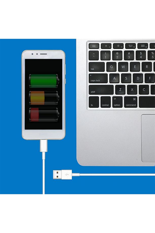 USB den Type-C Sarj ve Dta Kablosu Xiaomi Oppo Reeder Uyumlu Tüm Modeller Beyaz 1 Mt. - 5