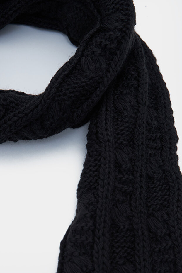 Siyah Renk Kadın Atkı - 2