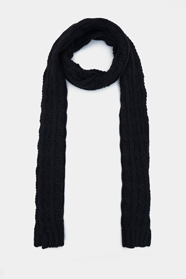 Siyah Renk Kadın Atkı - 1