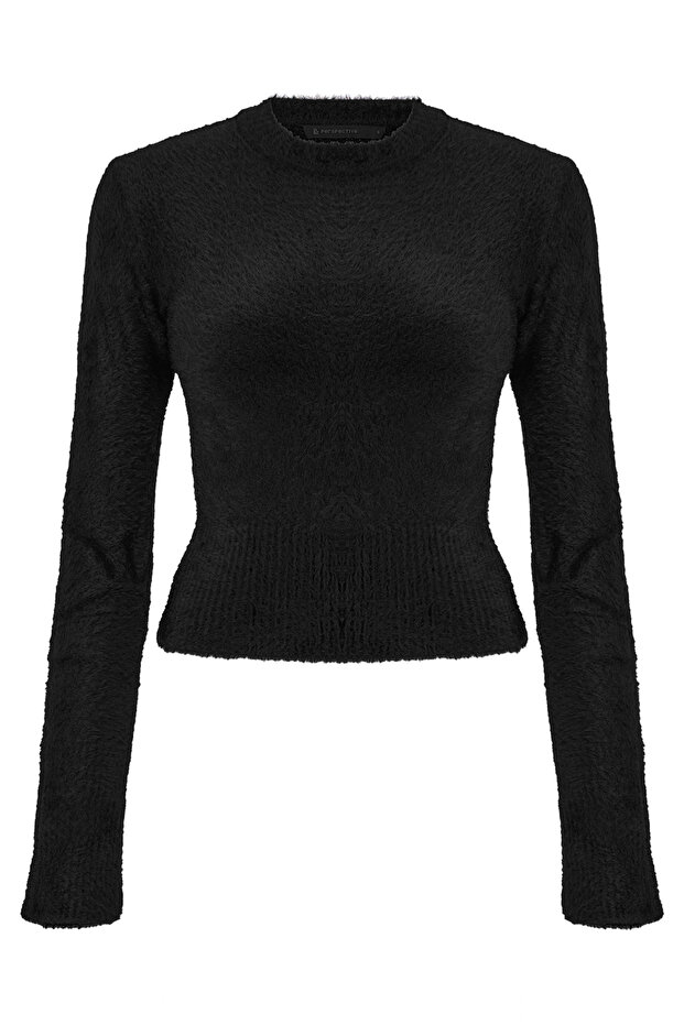 Illas schwarze Damen-Strickbluse - 4