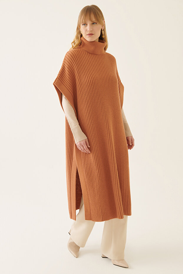 Mayra Taba Renk Kadın Triko Bluz - 3