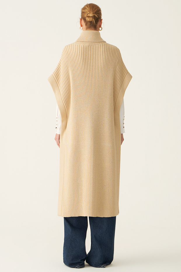 Hellbeige Damen-Strickbluse von Mayra - 3