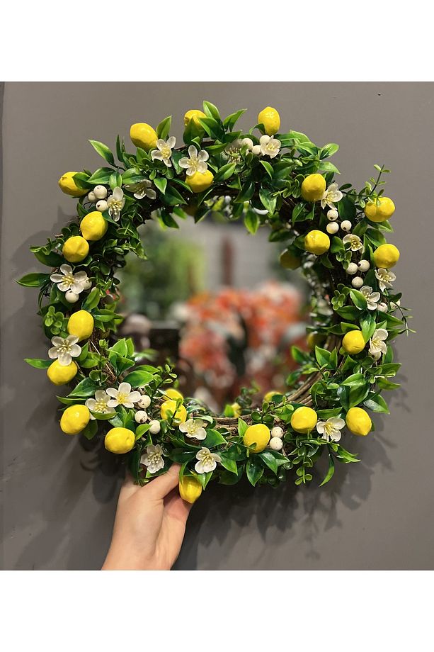 Limonlu Dış Kapı Süsü - Yılbaşı Kapı süsü- Kapı süsü limon çiçekli - 3