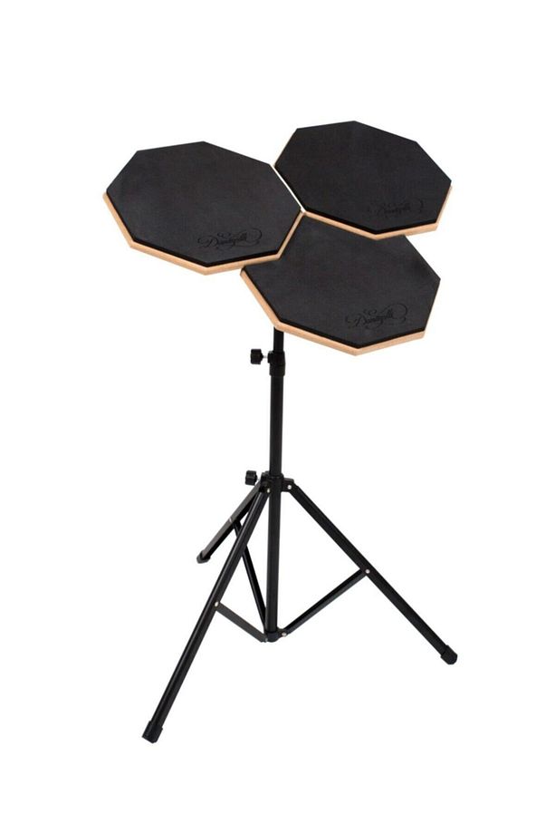 Bateri Davul Drum Pratik Çalışma Pedi ve Standlı Full Setup - 2