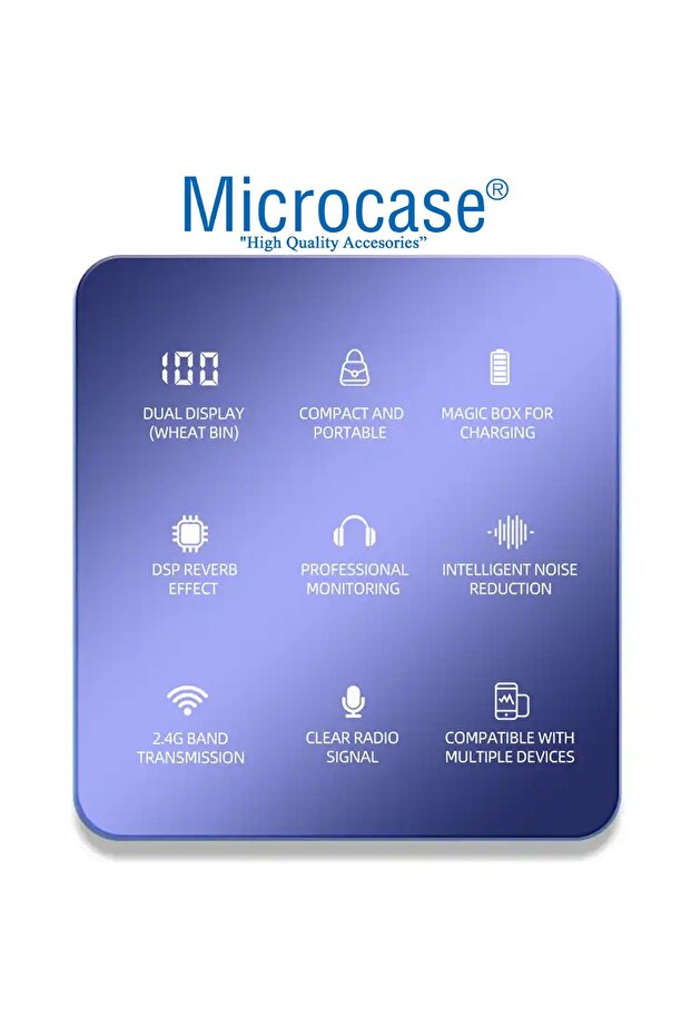 Type-C Girişli Çiftli Profesyonel Wireless Kablosuz Yaka Mikrofonu Lavalier - AL4136 - 4