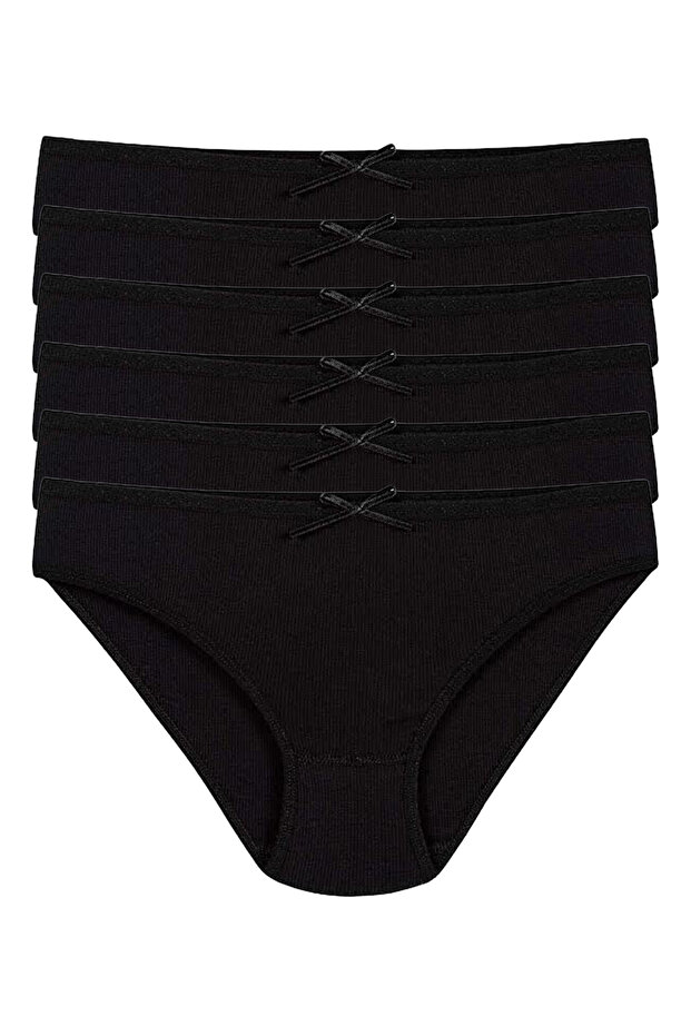 Women's Black 6 Pack Lycra Camisole Bikini Panties