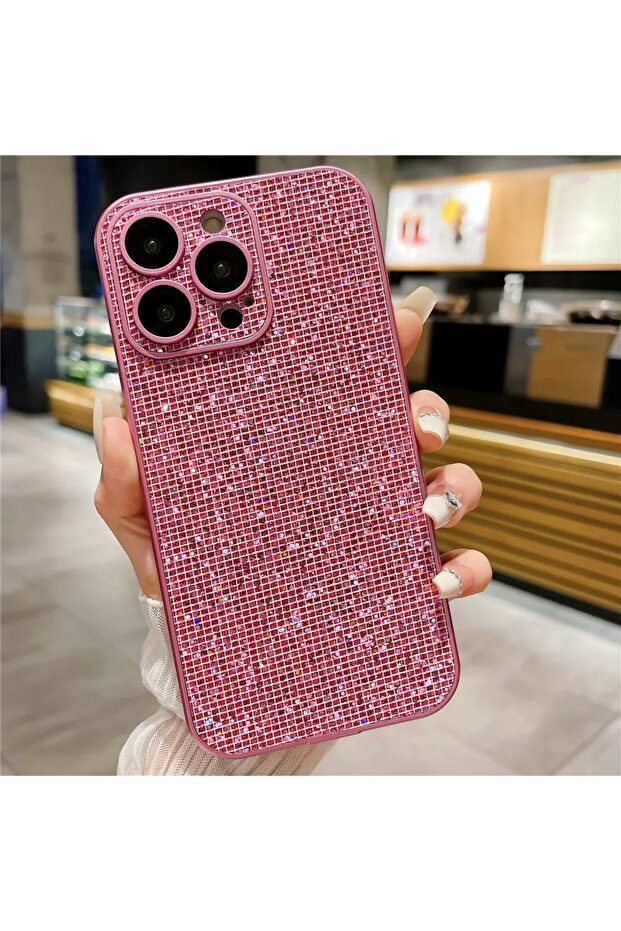 Apple iPhone 15 Pro Max Kılıf Bling Rhinestones Pembe - 2