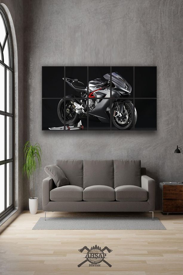 10 parça Motor Bisiklet Dev Boy Mdf tablo Duvar Süsü Hediyelik Eşya (155cmx85cm) - 1