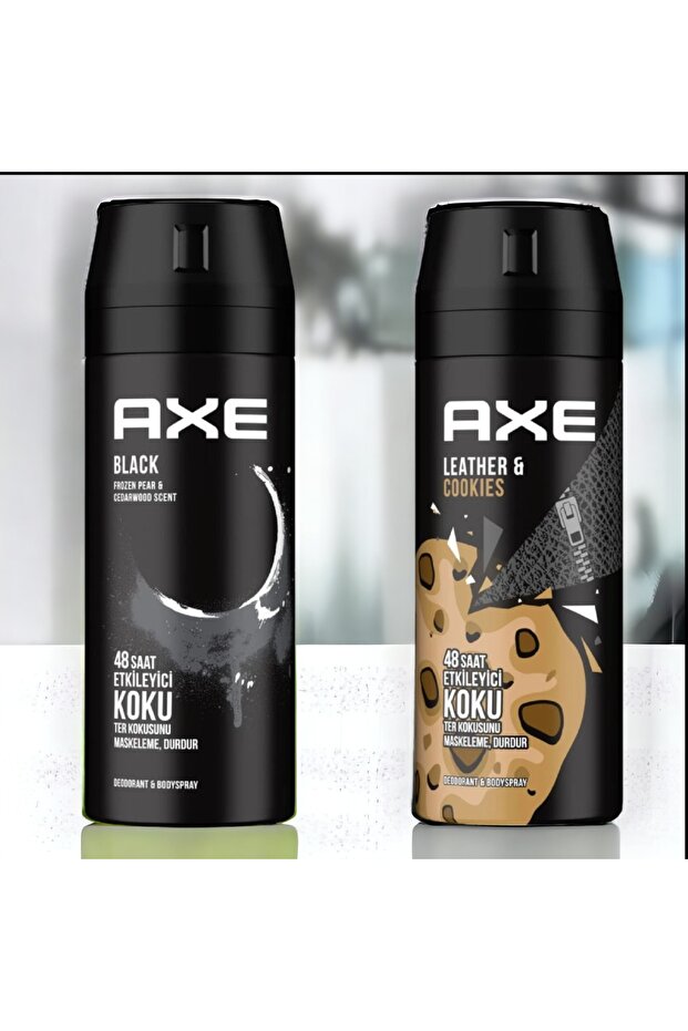 Black Erkek Deodorant 150 Ml+Axe Erkek Deodorant Leather & Cookies 150 Ml - 1