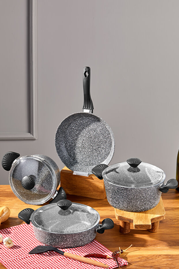 MaxxCook 7 Parça Granit Tencere Seti - 3