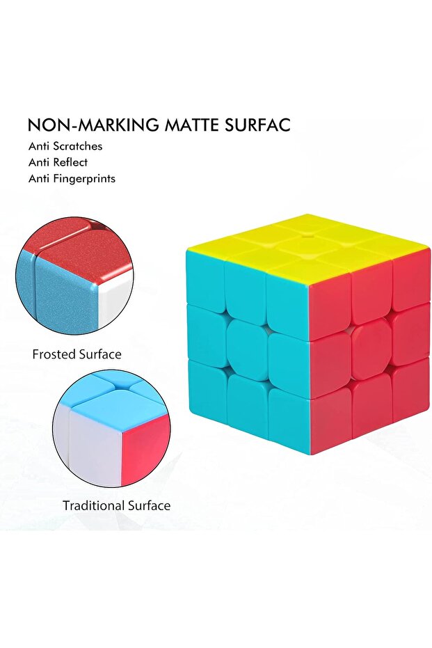 مكعب ذكي 3x3 للمبتدئين بدون ملصقات مكعب سرعة عالي الجودة - 4