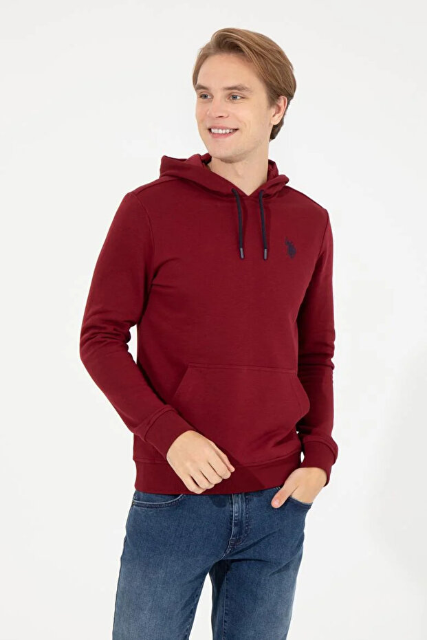 Erkek Bordo Basic Sweatshirt - 1