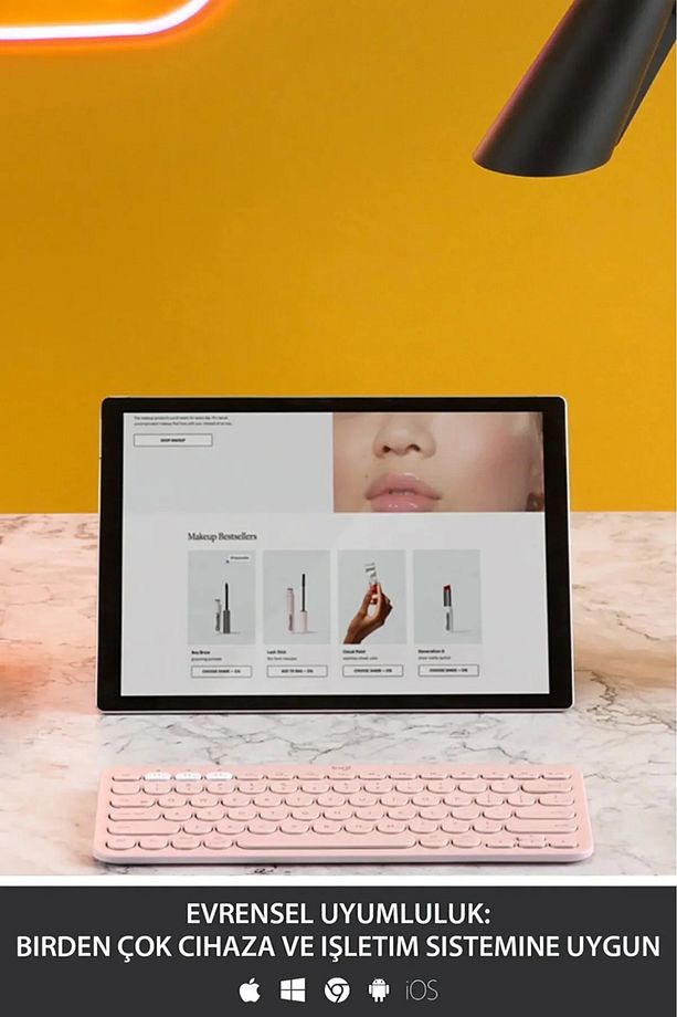 Tüm Cihazlara UyumluTaşınabilir Ulta-ince Kablosuz Bluetooth Türkçe Q Klavye - 3