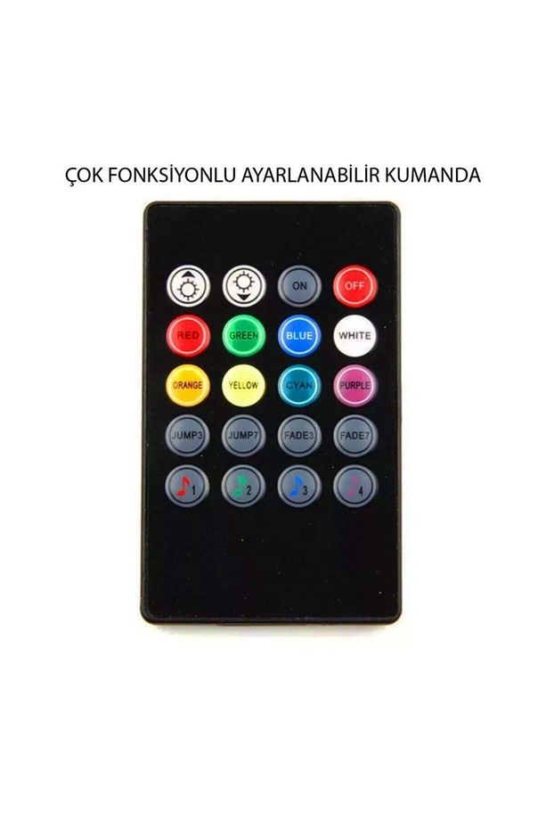 Usb Girişli 12 Ledli Araç Içi Ayak Altı Sese Duyarlı Rgb Şerit Led Aydınlatma - 2