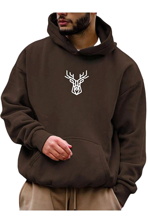 DEER PRINTED OVERSIZED UNISEX SWEAT