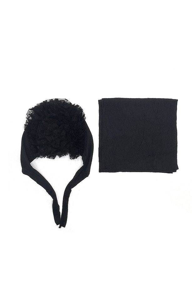 2'li Set Bone Dikişli Eşarp Seti Hediyelik Bambu Yazma Kullanıma Hazır 100x100 cm Kraş - 1