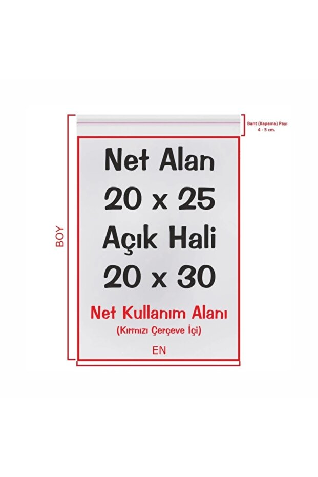 Şeffaf Bantlı (20x30 cm) Parlak Jelatin Poşet (250 adet) - Şeffaf Hediye Poşeti - 2