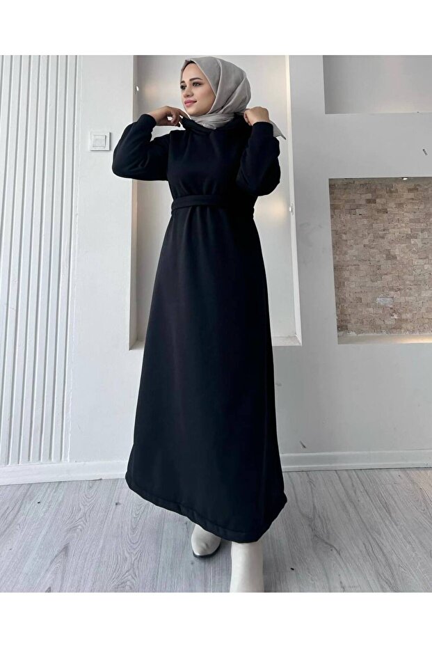 3 iplik kapüşonlu elbise - 2