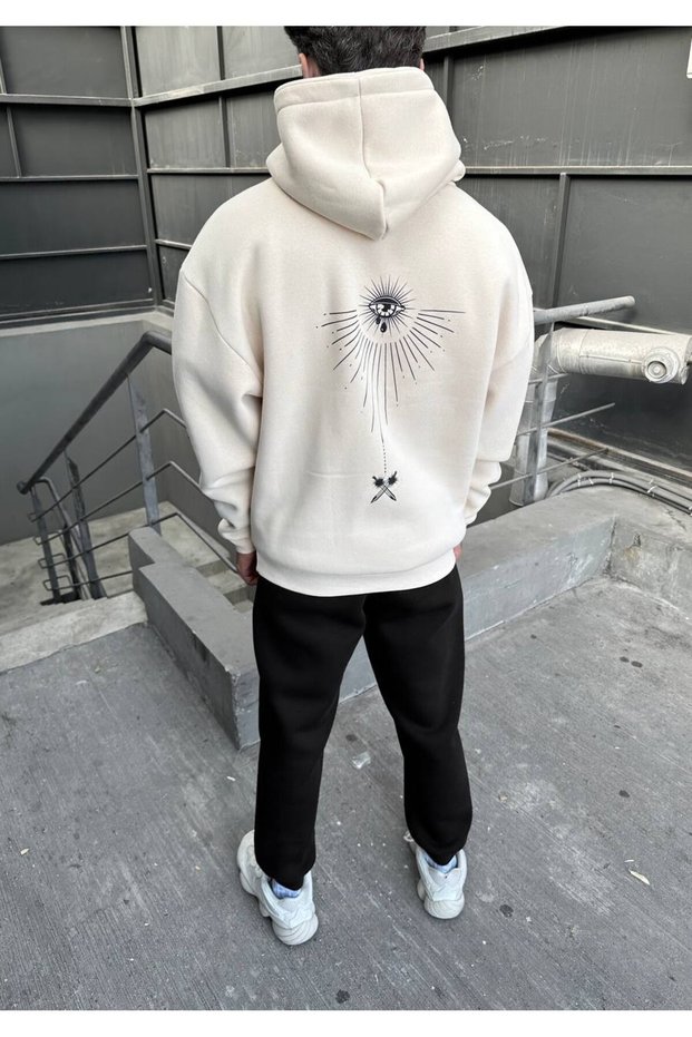 Rebirth Baskılı Kapüşonlu Sweatshirt