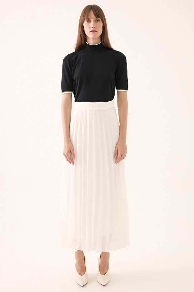Dixie Regular Fit Long Length Ecru Color Skirt
