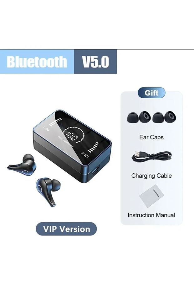 Ses netleştiren Bluetooth kulaklık anc Enc özellikli h3s powerbank özellikli aynali - 3