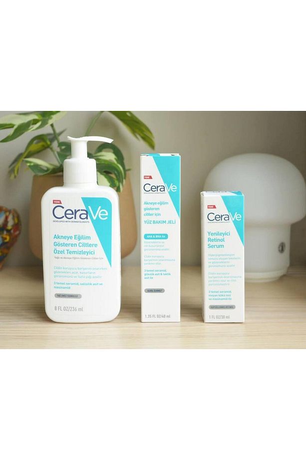 Akneli Ciltlere Özel I Yenileyici Serum 30 ml I Yüz Bakım Jeli 40 ml I Temizleyici Jel 236 ml - 8