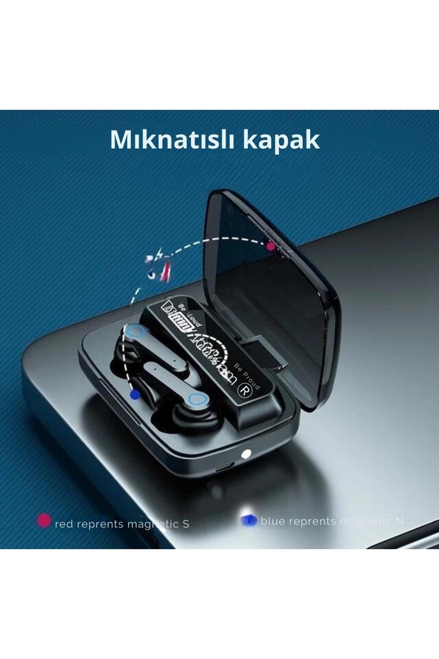 M19 Kablosuz Kulaklık Powerbanklı El Fenerli Göstergeli Bluetooth Kulaklık - 4
