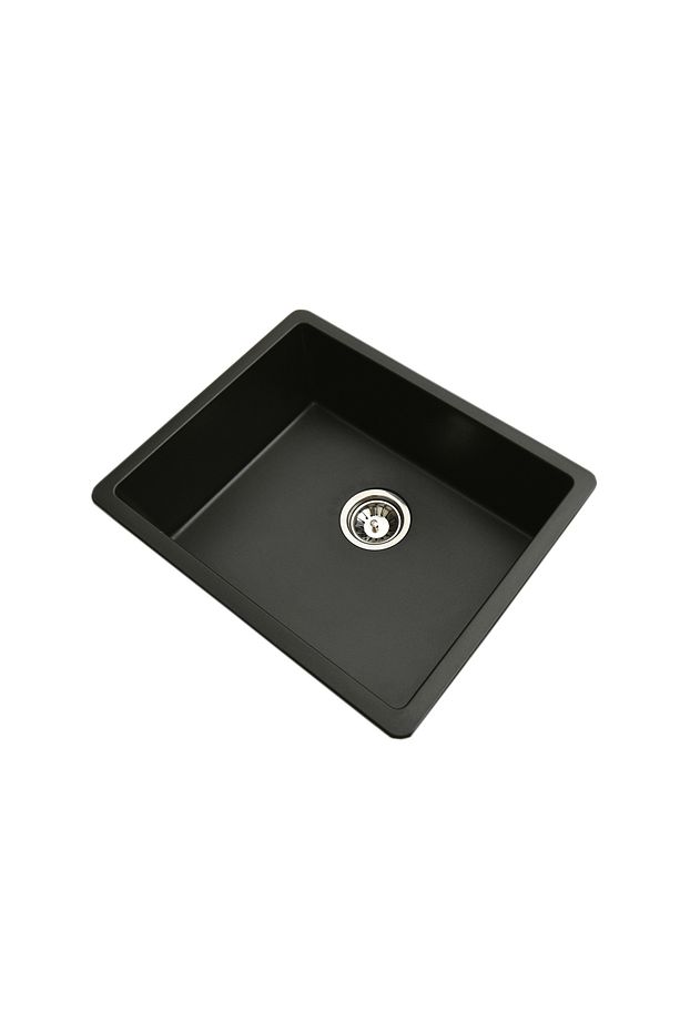 I I Granit Eviye Siyah Tek Göz Tezgah Altı Mutfak Evyesi 55x45cm (VX-A55) - 2
