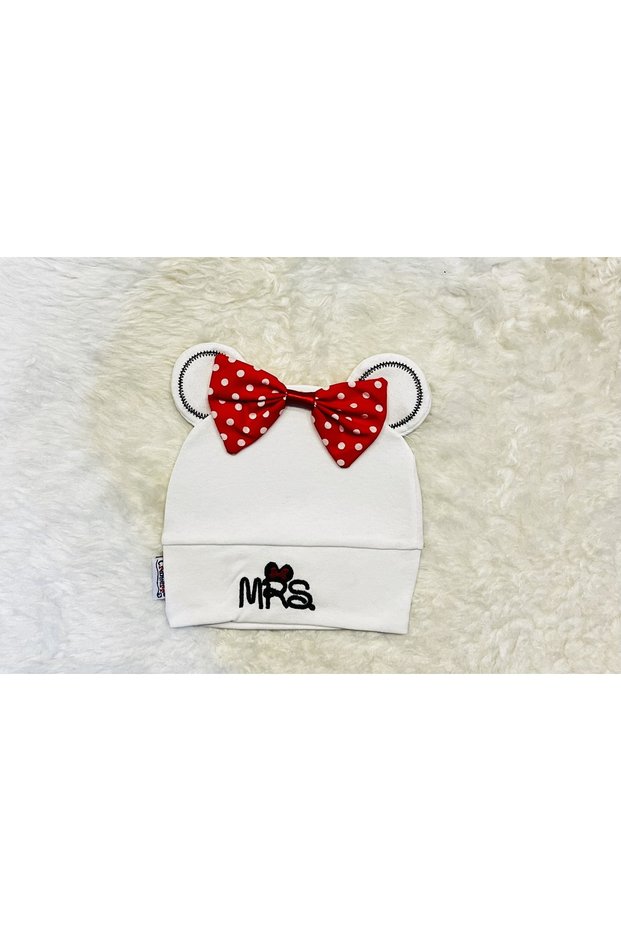 White Mickey Mouse Figured Girl Boy Baby Kids Combed Cotton Hat Beanie