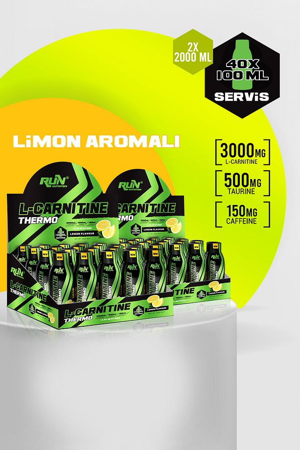 L-Carnitine Shot x 2 ADET - 40 Ampül - Limon Aromalı - 3000mg - 40 Servis - 1