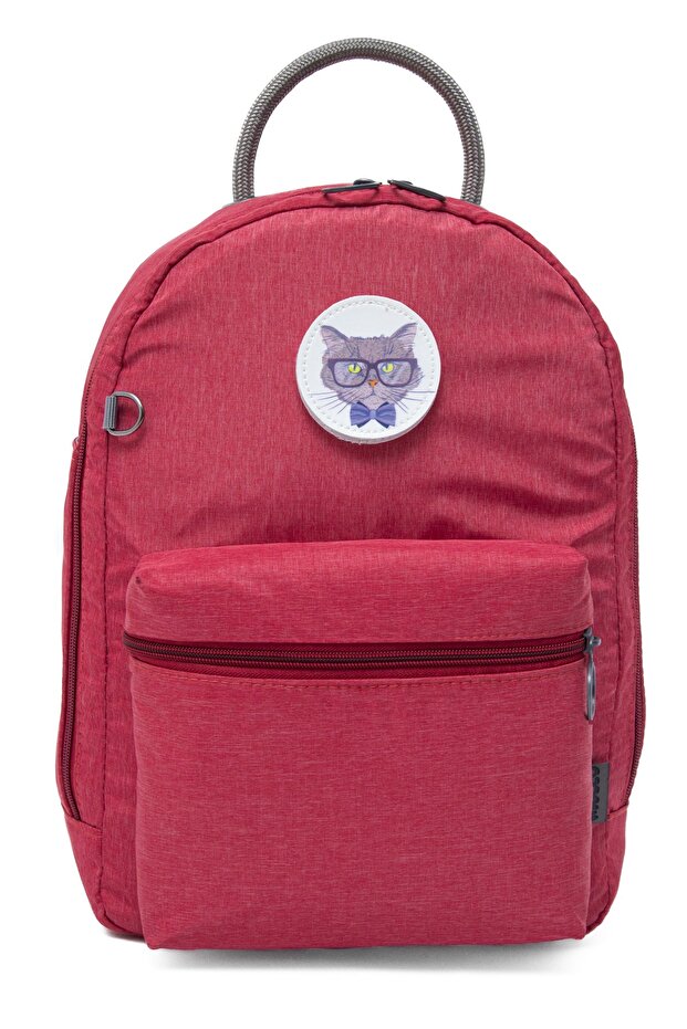 Bobi Red Waterproof Bondit Fabric Large Volume Illustration Mother Baby Care Backpack