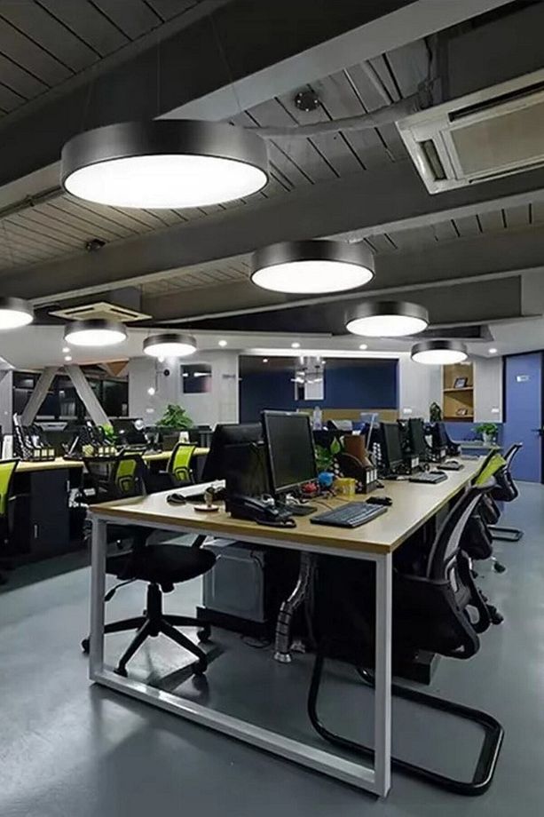 Yuvarlak Kumandalı 3 Renk Aydınlatmalı Ofis Avizesi, Lineer Aydınlatma, Salon Avizesi, Sarkıt Avize - 6