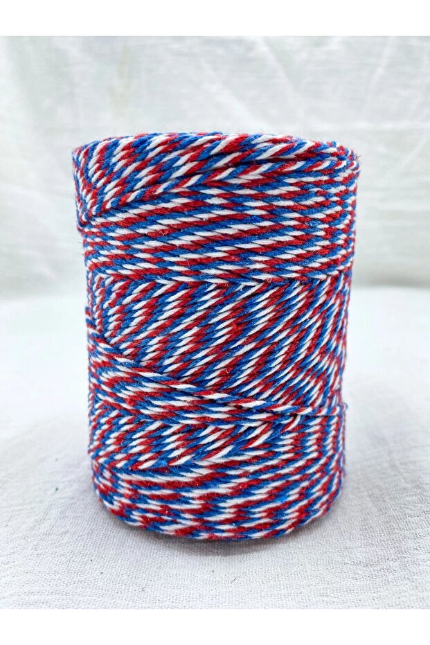 حبل تجميع ثلاثي الألوان أحمر-أزرق-أبيض (2-3MM-200GR-200M)