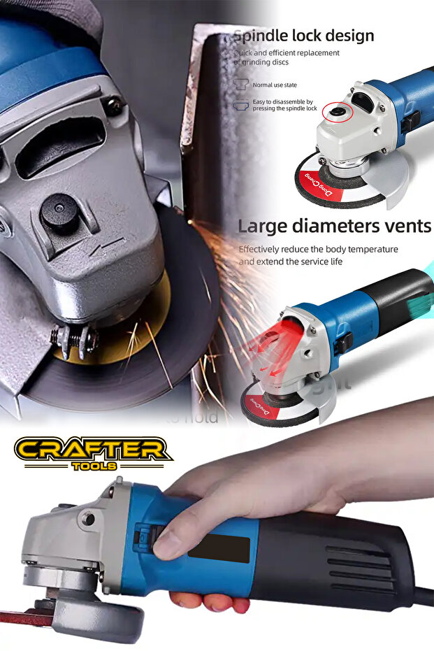 CRAFTER tools Alman Spiral Köşe Taşlama Makinası 115mm - 3