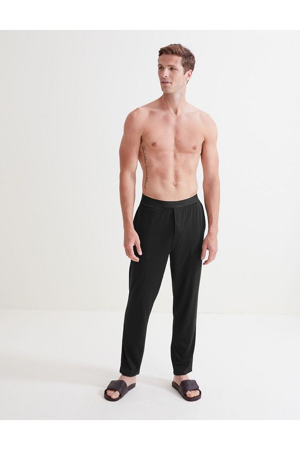 Regular Fit Yumuşak Dokulu Pijama Altı - 1