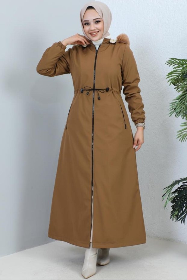 Hooded Long Bondit Coat Black